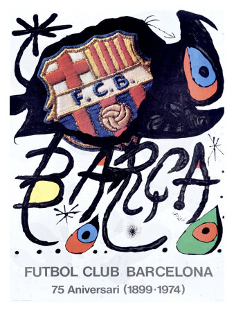 Barcelona Soccer Poster Miro Print